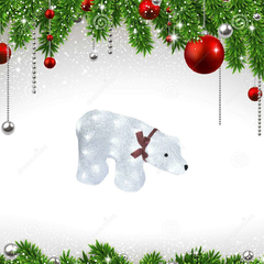 Фигурка светодиодная «Белый медведь» 23x36,5см Uniel ULD-M3423-040/STA 07954