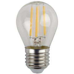 Лампа светодиодная филаментная ЭРА E27 5W 4000K прозрачная F-LED Р45-5W-840-E27 Б0019009