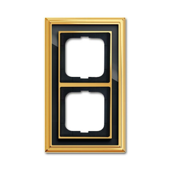 Рамка 2-постовая ABB Dynasty латунь полированная/черное стекло 2CKA001754A4566