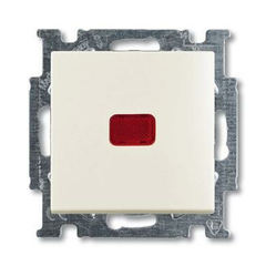 Выключатель кнопочный одноклавишный ABB Basic55 10A 250V с подсветкой chalet-белый 2CKA001413A1100