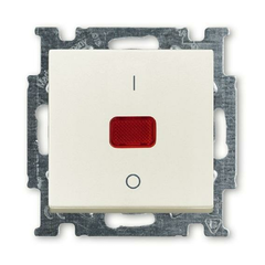 Выключатель одноклавишный двухполюсный ABB Basic55 20A 250V с подсветкой chalet-белый 2CKA001020A0093